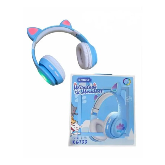 CAT EAR BLUETOOTH HEADPHONE WIRELESS K6133 BLUE